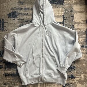 Brandy Melville light blue zip up hoodie